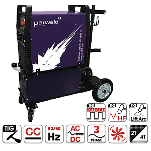 XTT353AC/DC PULS TIG INVERTER Incl. PRO18-8 meter, Massakabel 3 meter Trolley TR007 en waterkoeling XTS906